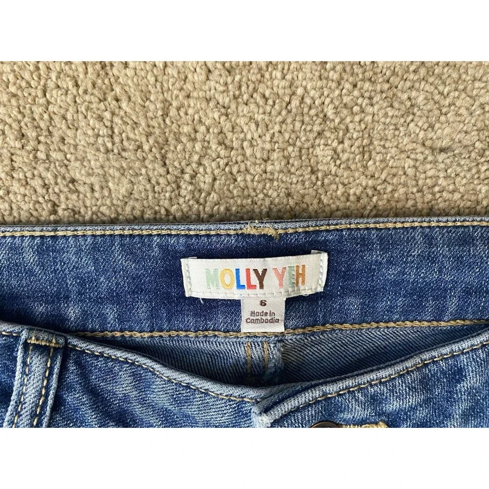 Molly Yeh Double Knee Patch Farmcore Jeans Women’s Size 6